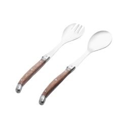 Alternative view of Karaca Rustic 2-Piece Serving Set 25.5 cm | Wooden Handle Salad and Pasta Servers, 153.09.01.9357