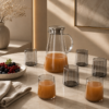 Karaca Serene 7-Piece Anthracite Glass Drinkware Set for 6 People – 1.8 L Carafe, 153.09.01.9484
