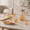 Karaca Serene 7-Piece Amber Glass Drinkware Set for 6 People – 1.8 L Carafe, 153.09.01.9485