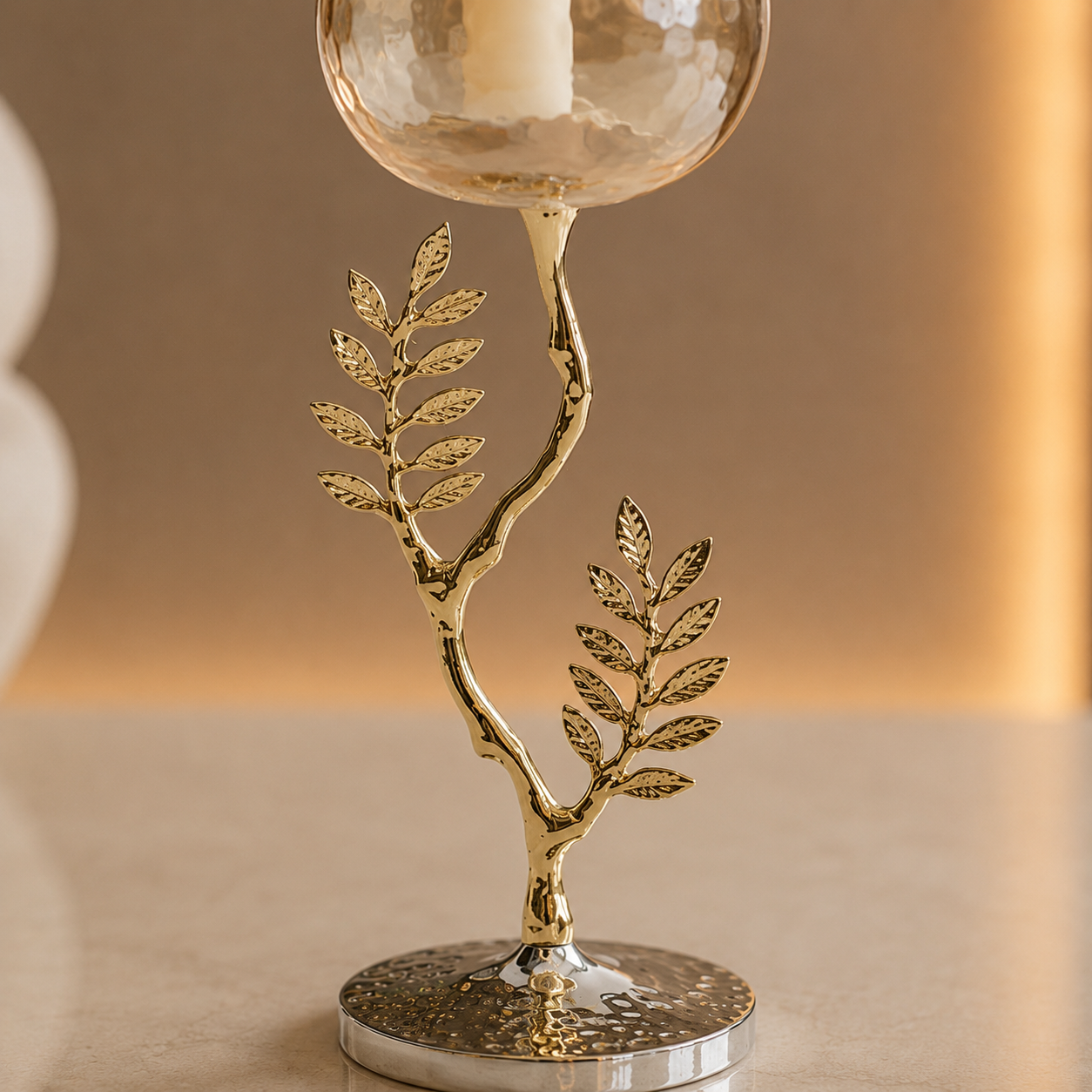 Karaca Home New Year Carmenta Glass Candle Holder 26 cm - Silver/Gold, 153.09.01.9496 2 Karaca Home New Year Carmenta Glass Candle Holder 26 cm - Silver/Gold, 153.09.01.9496 - Image 2