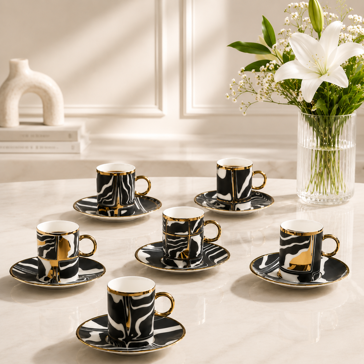 Karaca Tales 6-Piece Coffee Cup Set 90 ml, 153.09.01.9514 1 Karaca Tales 6-Piece Coffee Cup Set 90 ml, 153.09.01.9514