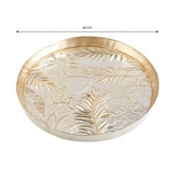 Alternative view of Karaca Glass Decorative Tray 32 cm | Gold Leaf Pattern, 153.19.01.1551