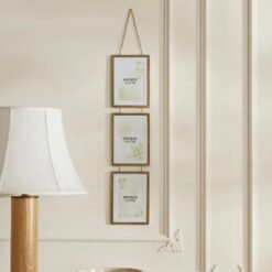 Karaca Home Magic 3-Piece Vertical Photo Frame Set - Gold | Tall Wall-Mounted Gallery Frame Design, 153.77.10.5655