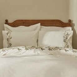 Alternative view of Karaca Home Nancy 100% Cotton Embroidered Double Duvet Cover Set 200x220 cm - White/Green, 200.22.01.0092