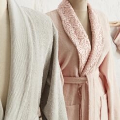 Alternative view of Karaca Home Ring Lace 9-Piece Family Bathroom Set - Powder/Grey, 200.22.05.0176