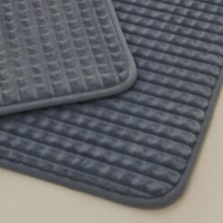 Alternative view of Karaca Home Plaid Embossed 2-Piece Bath Mat Set - Indigo | Soft Absorbent Bathroom Rugs, 200.22.05.0259