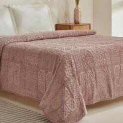 Alternative view of Karaca Home Blair Double Embossed Blanket 200x200 cm - Powder Pink, 200.22.05.0306