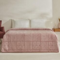 Karaca Home Blair Double Embossed Blanket 200x200 cm - Powder Pink, 200.22.05.0306