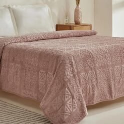 Alternative view of Karaca Home Blair Single Embossed Blanket 160x220 cm - Powder Pink, 200.22.05.0308