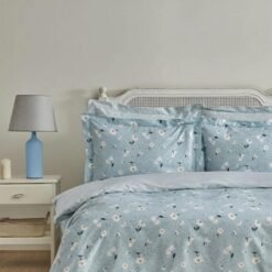 Alternative view of Karaca Home Daisy 100% Cotton Single Duvet Cover Set 160x220 cm - Blue, 200.22.08.0036