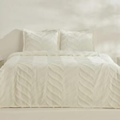 Karaca Home Arlina Geo Ecru Double Bedspread Set 230x240 cm - 2 Pillowcases Included, 200.22.11.0481