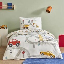 Karaca Home Young Race 100% Cotton Fitted Single Duvet Cover Set - 160x220 cm, 200.22.14.0123