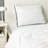 Karaca Home Air-Conditioned Quilted Pillow Protector 50x70 cm - White and Blue Frame Design, 200.22.14.0275