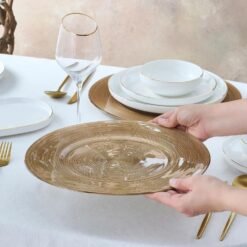 Alternative view of Karaca Home Premium Round Placemat 33 cm - Gold, 300.22.02.0252