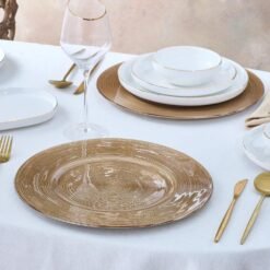 Karaca Home Premium Round Placemat 33 cm - Gold, 300.22.02.0252