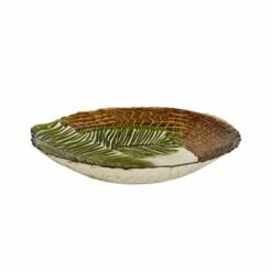 Alternative view of Karaca Home Hawaii Glass Decorative Decorative Plate 33 cm - Palm Leaf Design | Luxury Table Decor, 300.22.02.0434