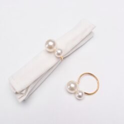 Karaca Home Pearl 2-Piece Napkin Ring Set - Gold, 300.22.02.0480
