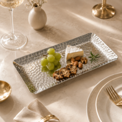 Karaca Home Loren Rectangular Silver Tray 33 x 15 cm, 300.23.01.0039