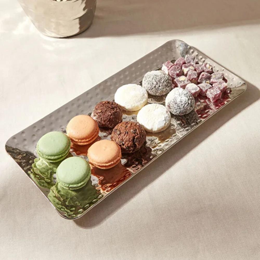 Karaca Home Loren Rectangular Decorative Tray 33x15 cm - Silver, 300.23.01.0039