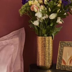 Karaca Home Lesley Cylindrical Decorative Vase - Gold, 300.23.01.0538