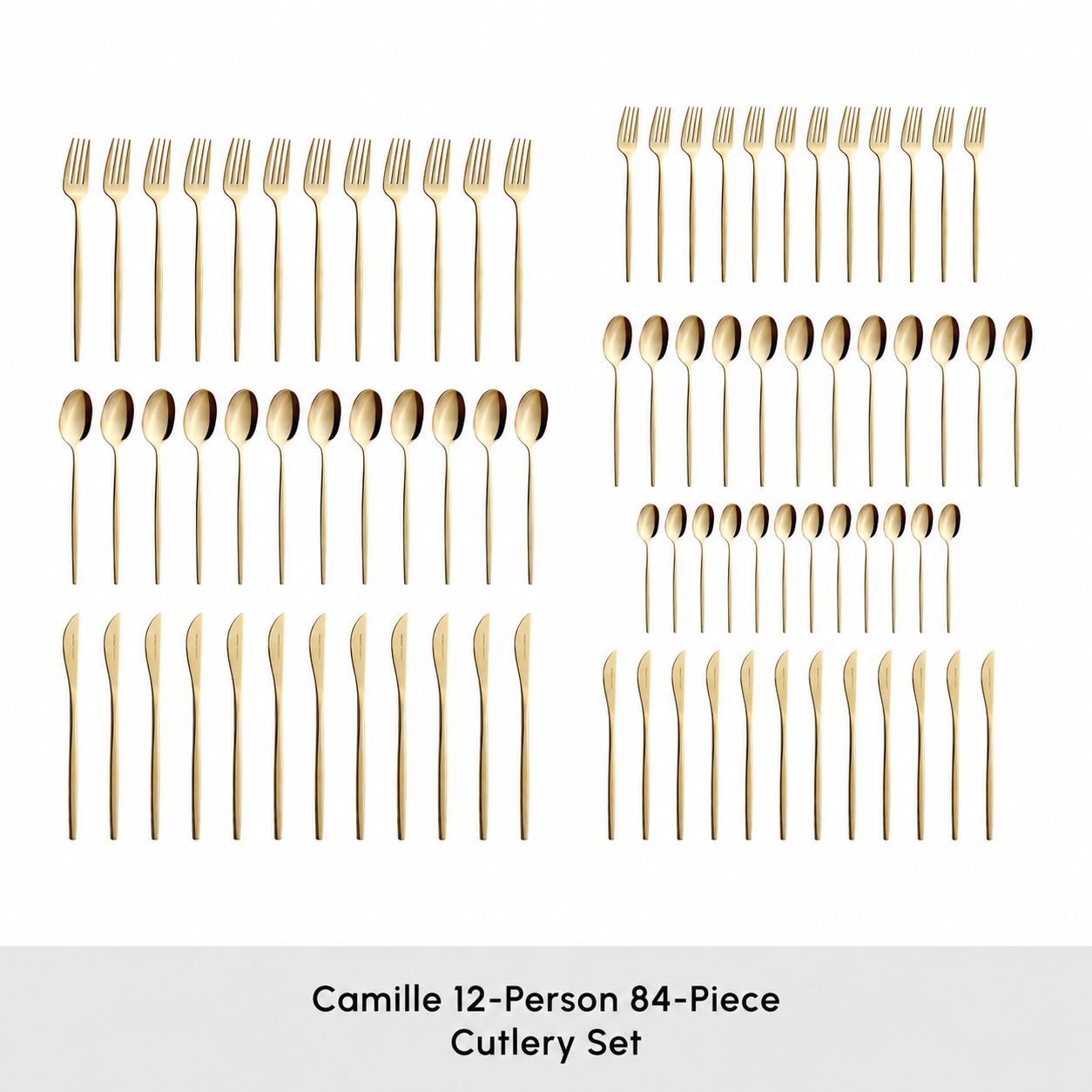 Karaca Camille 84-Piece Cutlery Set for 12 People – Gold, 8683650406358 7 Karaca Camille 84-Piece Cutlery Set for 12 People – Gold, 8683650406358 - Image 7