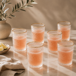 Karaca Sunflower 6-Piece Gold Water Glass Set – 332 ml, 153.03.08.4347