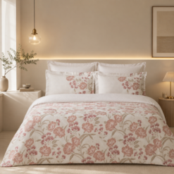 Karaca Home Tinas 100% Cotton Double Duvet Cover Set 200 x 220 cm – Baby Pink, 8680214366578