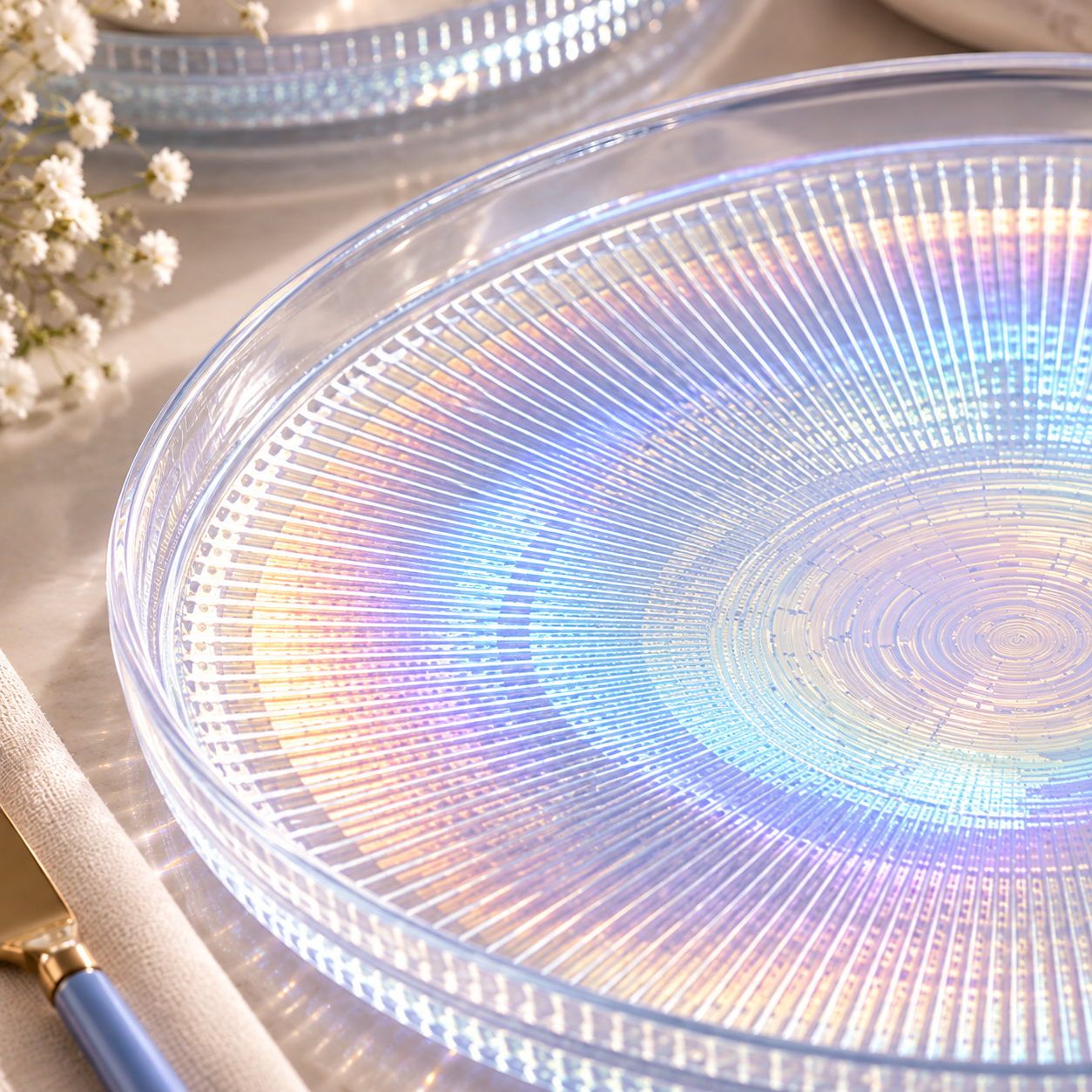 Karaca New Estela 6-Piece Cake Set 21 cm | Luster Glass Dessert Plates, 153.09.01.5868 3 Karaca New Estela 6-Piece Cake Set 21 cm | Luster Glass Dessert Plates, 153.09.01.5868 - Image 3