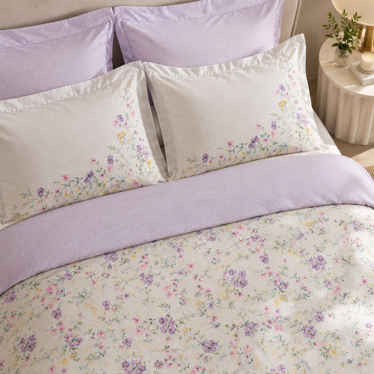 Karaca Home Eliana 100% Cotton Single Duvet Cover Set 160 x 220 cm – Lilac, 8680214416075 3 Karaca Home Eliana 100% Cotton Single Duvet Cover Set 160 x 220 cm – Lilac, 8680214416075 - Image 3