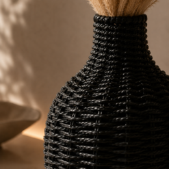 Alternative view of Karaca Home Boho Style Black Wicker Vase, 153.09.01.7034