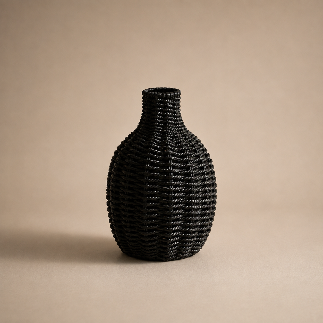 Karaca Home Boho Style Black Wicker Vase, 153.09.01.7034 3 Karaca Home Boho Style Black Wicker Vase, 153.09.01.7034 - Image 3