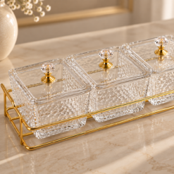 Alternative view of Karaca Maria 3-Piece Decorative Serving Bowls Set with Lids and Tray , 8683650346760
