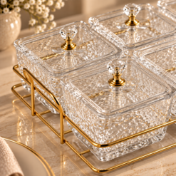 Alternative view of Karaca Maria 6-Piece Decorative Serving Bowls Set with Lids and Tray, 8683650346777