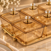 Karaca Maria 6-Piece Decorative Serving Bowls Set with Lids and Tray - Amber, 8683650346791 - Image 2