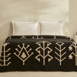 Alternative view of Karaca Home Sara Double Cotton Blanket 200x200 cm - Black/Beige, 8680214361702