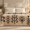 Karaca Home Sara Double Cotton Blanket 200 × 220 cm – Black/Beige, 8680214361702