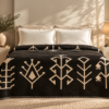 Karaca Home Sara Double Cotton Blanket 200 × 220 cm – Black/Beige, 8680214361702 - Image 2