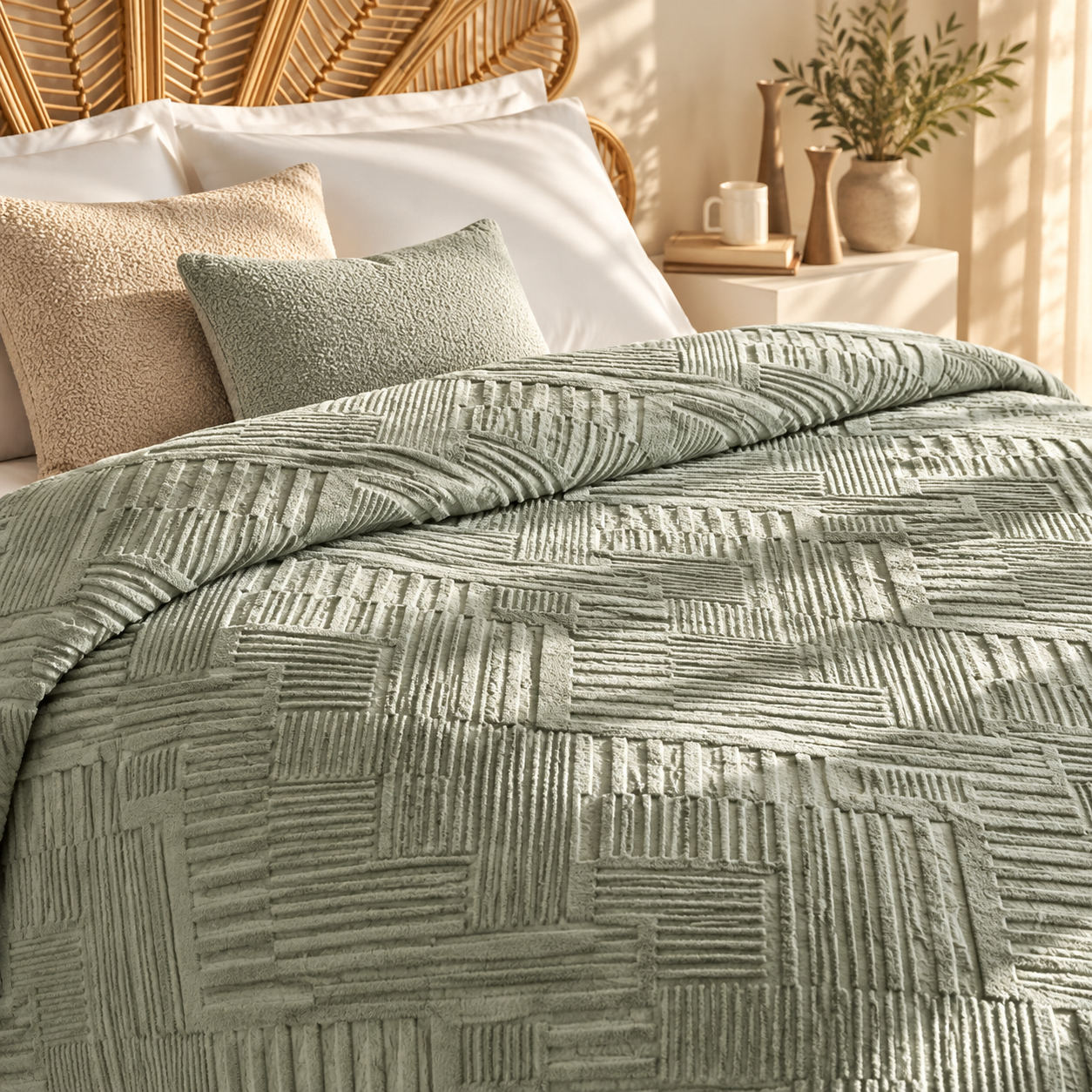 Karaca Home Rita Double Embossed Blanket 200 × 220 cm – Green, 8680214362426 4 Karaca Home Rita Double Embossed Blanket 200 × 220 cm – Green, 8680214362426 - Image 4