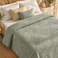 Alternative view of Karaca Home Rita Single Embossed Blanket 160 × 220 cm – Green, 8680214362433