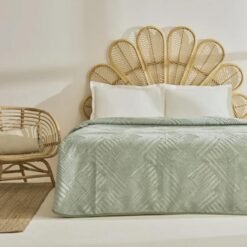 Karaca Home Rita Single Embossed Blanket 160x220 cm - Green, 8680214362433