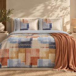 Karaca Home Simon 100% Cotton Double Duvet Cover Set with Blanket 200 × 220 cm, 8680214363539