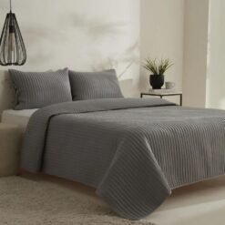Alternative view of Karaca Home Elie Grey Double Bedspread Set 230x240 cm - 2 Pillowcases Included, 8680214364253