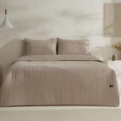 Karaca Home Elie Beige Double Bedspread Set 230x240 cm - 2 Pillowcases Included, 8680214364260