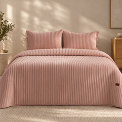 Karaca Home Elie Powder Pink Double Bedspread Set 230 × 240 cm – 2 Pillowcases Included, 8680214364673