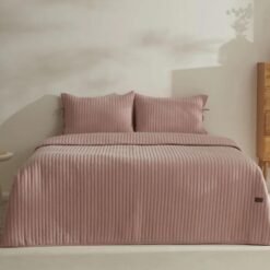 Karaca Home Elie Powder Pink Double Bedspread Set 230x240 cm - 2 Pillowcases Included, 8680214364673