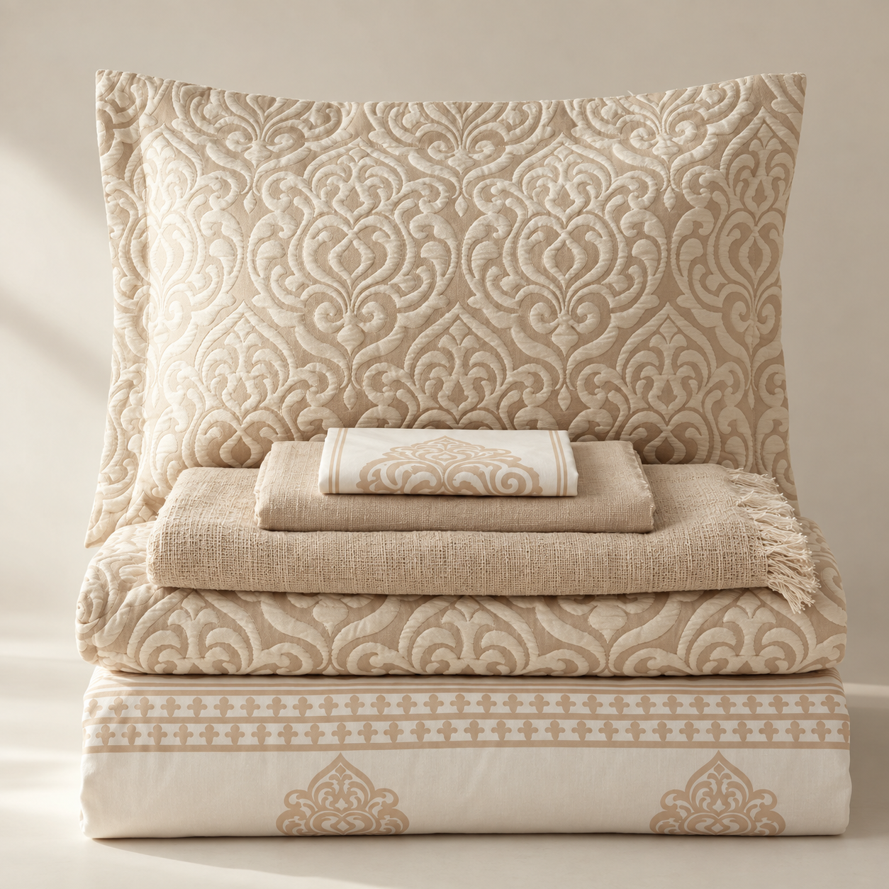 Karaca Home Helen 8-Piece Bridal Bedding Set – Beige, 8680214373385 8 Karaca Home Helen 8-Piece Bridal Bedding Set – Beige, 8680214373385 - Image 8