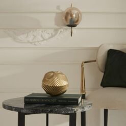 Karaca Home Lana Decorative Object - 11x11 cm | Gold Geometric Orb, 8680214387351