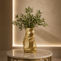 Karaca Home Lana Gold Textured Vase 20 cm, 8680214387498