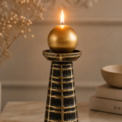 Alternative view of Karaca Home Felicie Candle Holder 17.5 cm - Black/Gold, 8680214387559