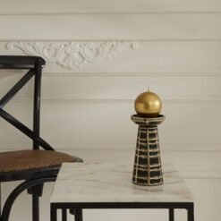 Karaca Home Felicie Candle Holder 17.5 cm - Black/Gold, 8680214387559